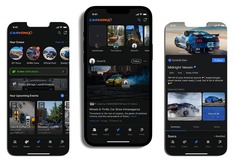 Carvonix App Screens